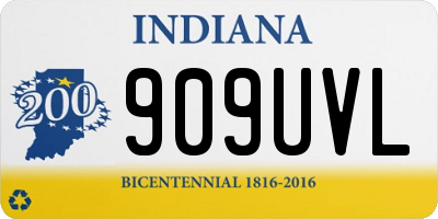 IN license plate 909UVL