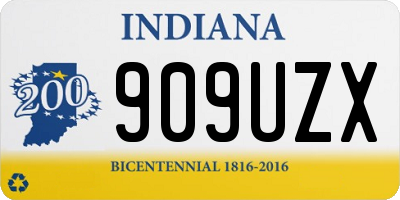 IN license plate 909UZX