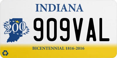 IN license plate 909VAL