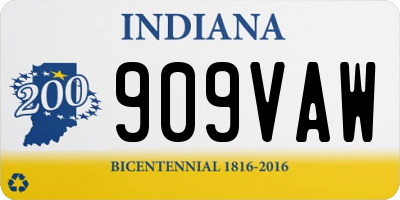 IN license plate 909VAW