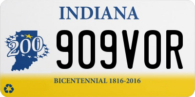 IN license plate 909VOR