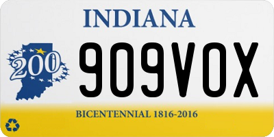 IN license plate 909VOX