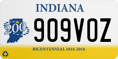 IN license plate 909VOZ
