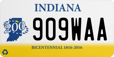 IN license plate 909WAA