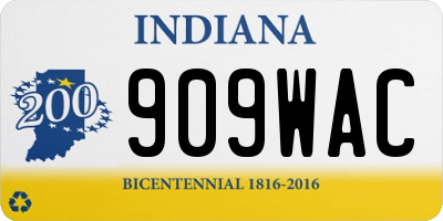 IN license plate 909WAC