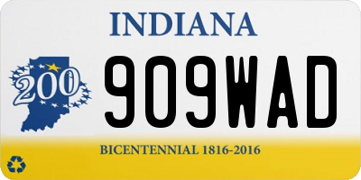 IN license plate 909WAD