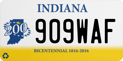 IN license plate 909WAF