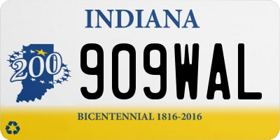 IN license plate 909WAL