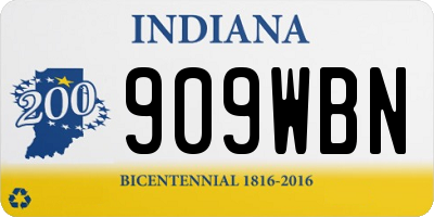 IN license plate 909WBN