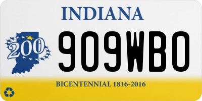 IN license plate 909WBO