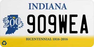 IN license plate 909WEA
