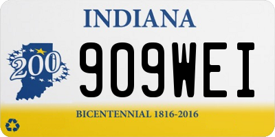 IN license plate 909WEI