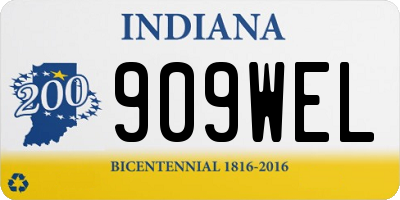 IN license plate 909WEL