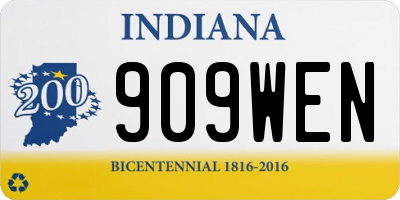 IN license plate 909WEN