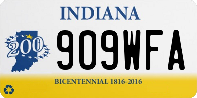 IN license plate 909WFA