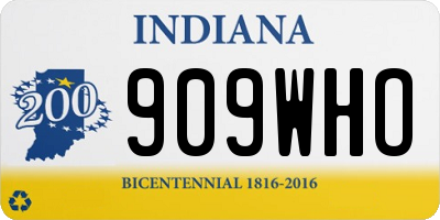 IN license plate 909WHO