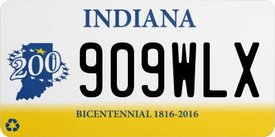 IN license plate 909WLX