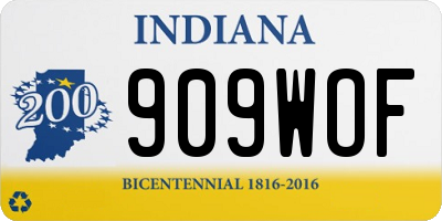 IN license plate 909WOF