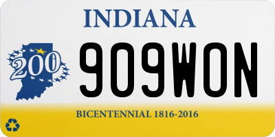 IN license plate 909WON