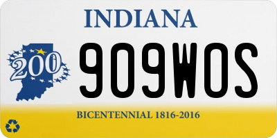 IN license plate 909WOS