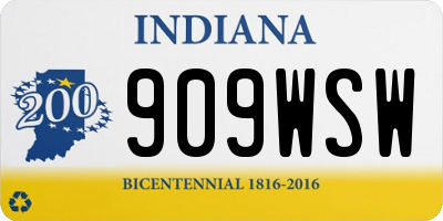 IN license plate 909WSW