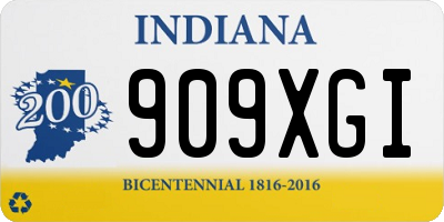 IN license plate 909XGI