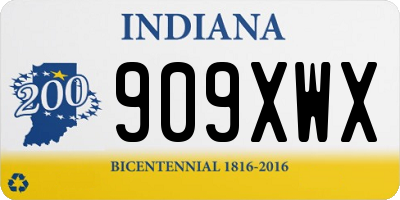 IN license plate 909XWX