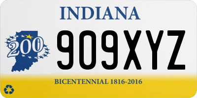 IN license plate 909XYZ