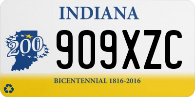 IN license plate 909XZC