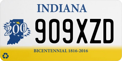 IN license plate 909XZD