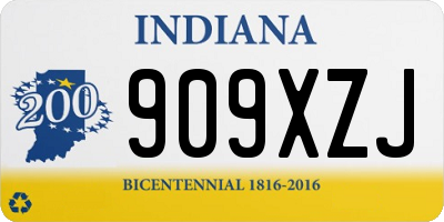 IN license plate 909XZJ