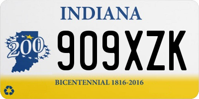 IN license plate 909XZK