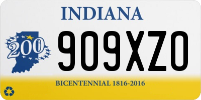 IN license plate 909XZO