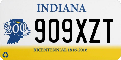 IN license plate 909XZT