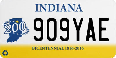 IN license plate 909YAE