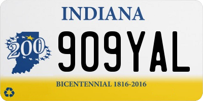 IN license plate 909YAL