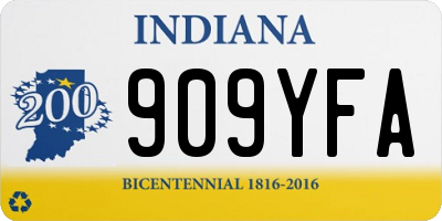 IN license plate 909YFA