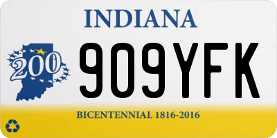 IN license plate 909YFK