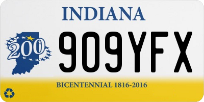 IN license plate 909YFX