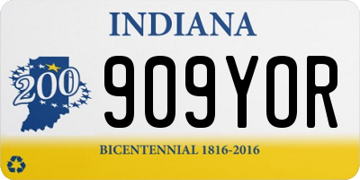 IN license plate 909YOR