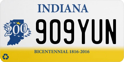 IN license plate 909YUN
