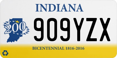 IN license plate 909YZX