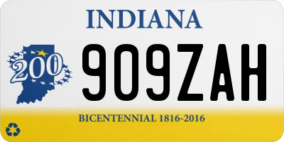IN license plate 909ZAH