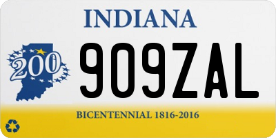 IN license plate 909ZAL
