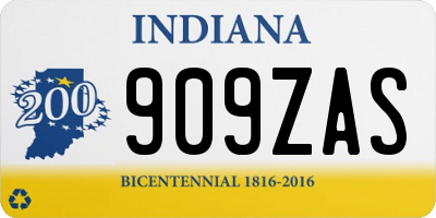 IN license plate 909ZAS