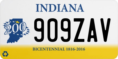 IN license plate 909ZAV
