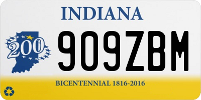 IN license plate 909ZBM