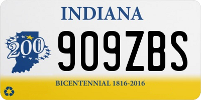 IN license plate 909ZBS