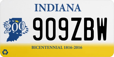 IN license plate 909ZBW