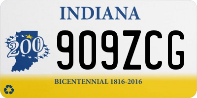 IN license plate 909ZCG